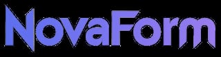 NovaForm logo in blue-purple text on a black background